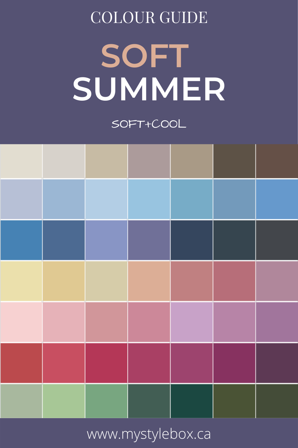 Soft Summer Seasonal Color Guide