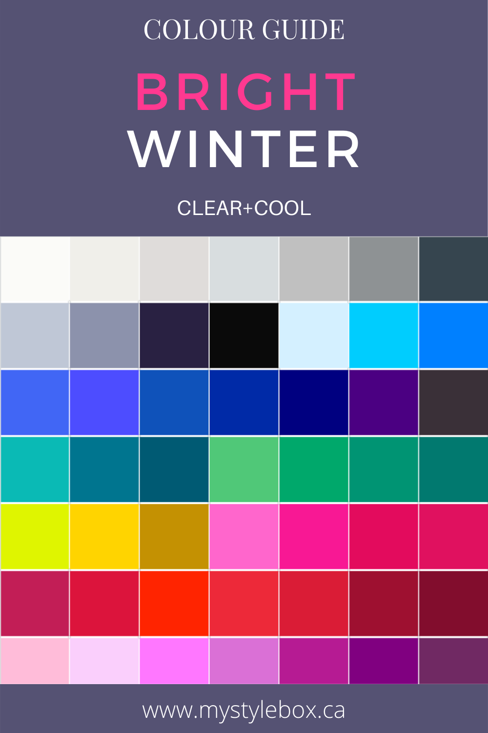 Bright Winter Seasonal Color Guide