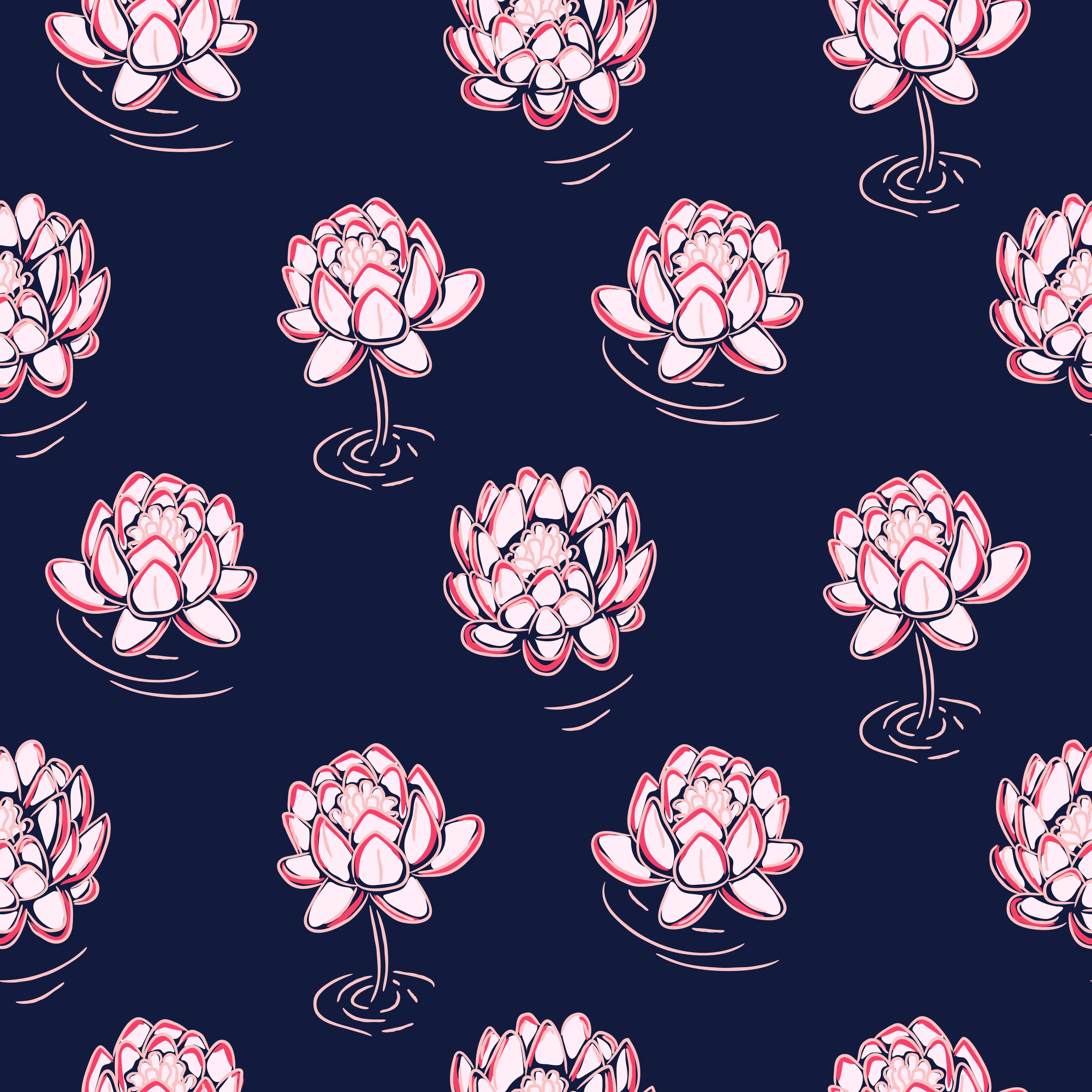 Navy Floral Fabric Print