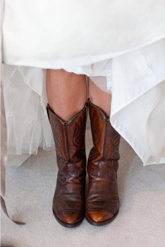 Dark brown cowboy boots