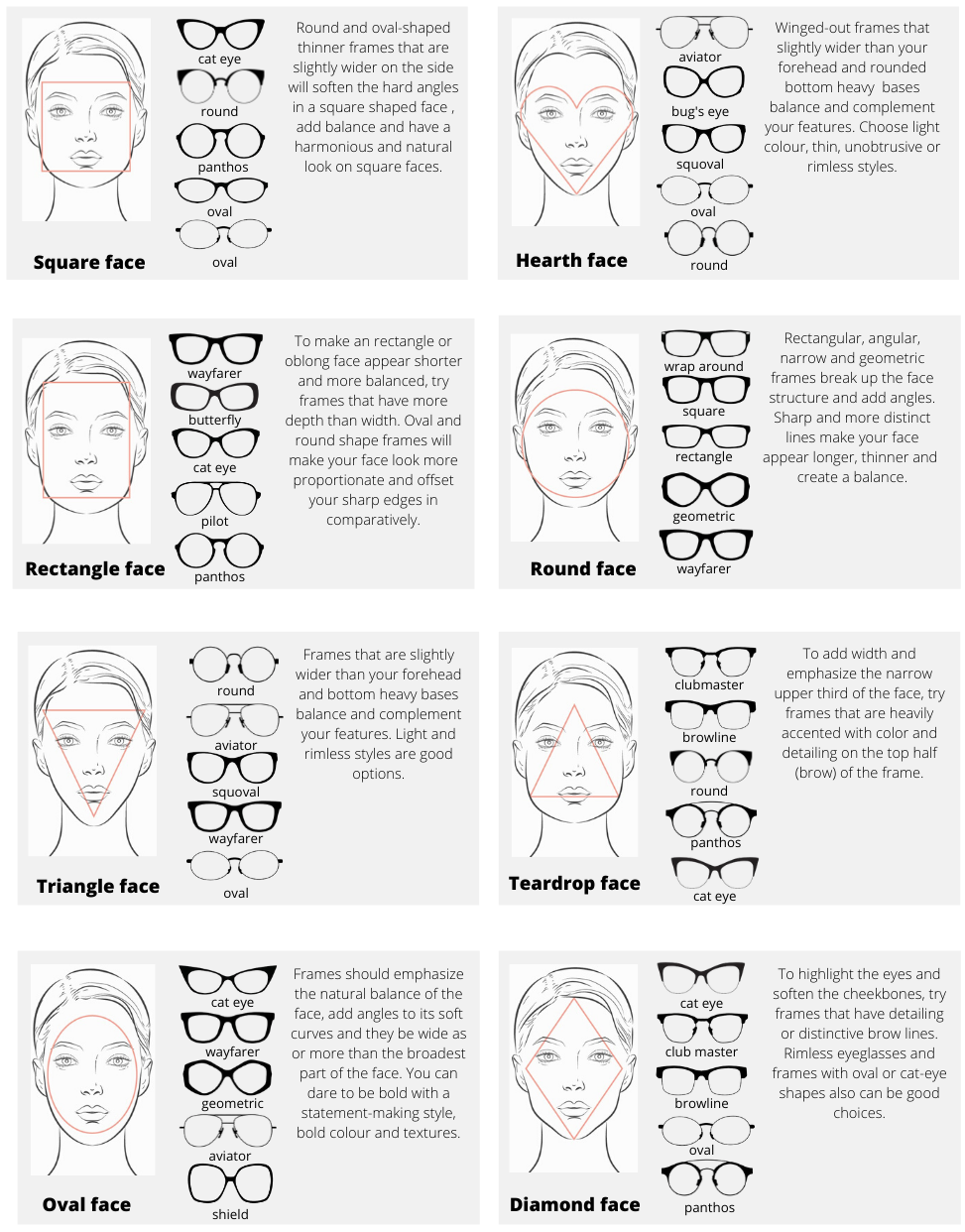 Frames for your face shape