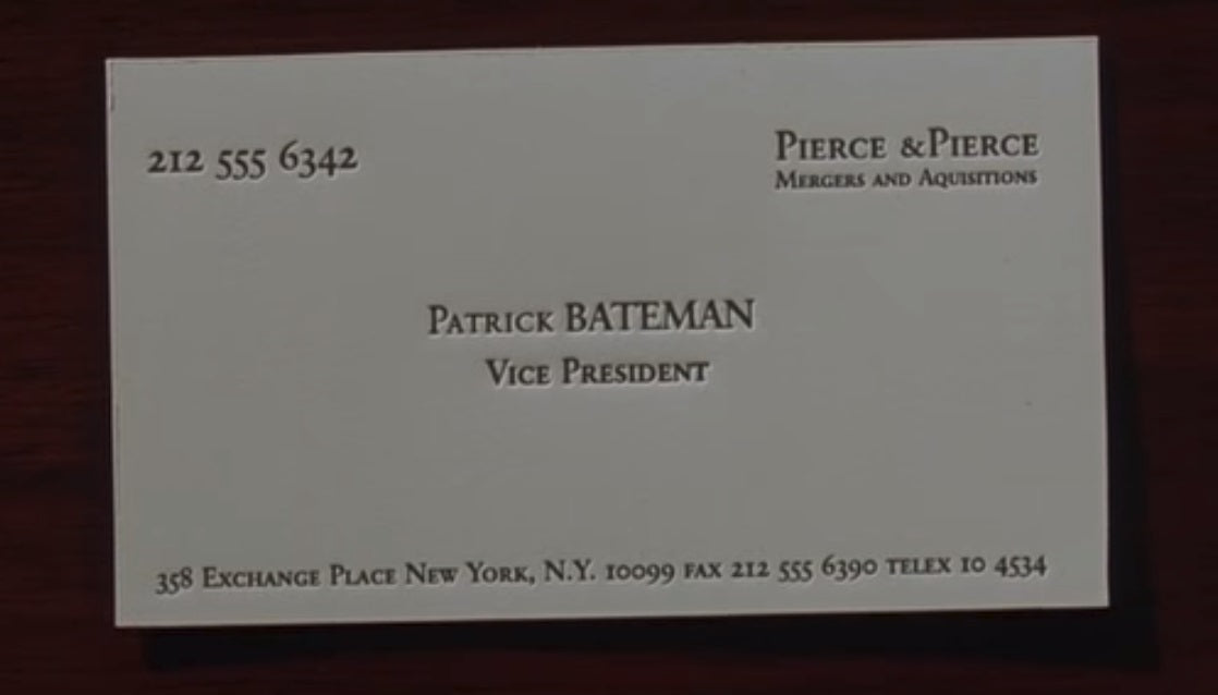 Patrick Bateman Business Cards