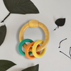 Wooden Ring Rattle - 3 Vibrant Color rings