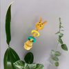 Wooden Rabbit Dumbbell Shaped Rattle with Color Rings