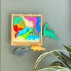 Erenjoy Dinosaur Puzzle - Wooden Square Tray with different Dinosaur Blocks