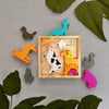 Erenjoy Wooden Square Tray with domestic animal blocks