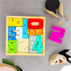 Erenjoy Number Puzzle - Wooden Square Tray with Number Blocks