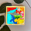 Erenjoy Sea Creatures Puzzle - Wooden Square Tray withSea Creatures Blocks