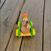 Expressive Face Drum Car - Push & Pull Wooden Toy that Plays Drum on Moving