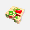 3D 6 Face Fruit Block Puzzle 6 in 1 Wooden Cube Jigsaw Toys (Fruits)