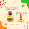 Rainbow Harmony Set: Wooden Xylophone & Colored Ring Stacker