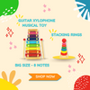Rainbow Harmony Set: Wooden Xylophone & Colored Ring Stacker