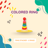 Wooden Colored Ring Stacker - 6 Rings