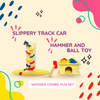 Wooden Combo Fun - Rollin' Slippery Track Car With Hammer And Ball Toy
