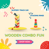 Wooden Combo Fun - Rollin' Slippery Track Car with Colored Stacking Rings