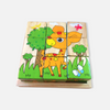 3D 6 Face wild Animal Block Puzzle 6 in 1 Wooden Cube Jigsaw Toys (Wild Animals)