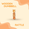 Natural Wooden Dumbbell Rattle with ears- Safe and Stimulating Toy