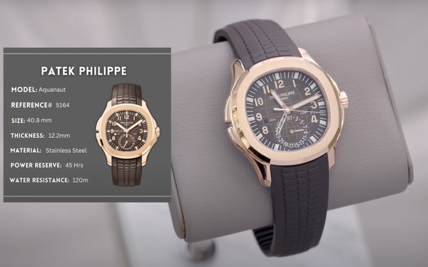 Patek Philippe Aquanaut Travel Time 5164R in Rose Gold with chocolate brown dial and composite strap