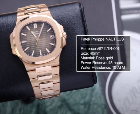 Patek Philippe Nautilus 5711/1R-001 - Rose Gold with Chocolate dial.