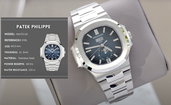 Patek Philippe Nautilus Moon Phase - Stainless Steel with Blue Dial (Ref# 5726/1A-014)