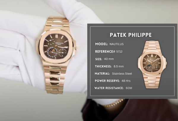 Patek Philippe Nautilus Moon Phase 5712 in Rose Gold with chocolate brown dial