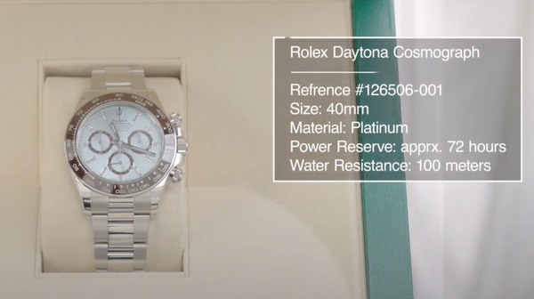 Rolex Daytona in solid platinum with baguette hour markers 126506