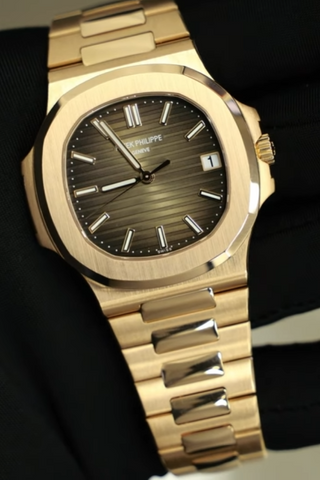 Rose Gold Patek Philippe Nautilus 5711/1R-001 shown on hand