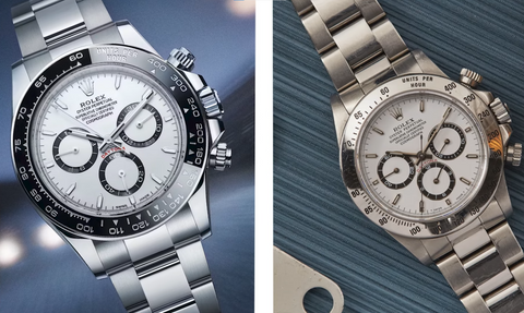 Rolex Zenith on the left pictured with another Rolex Daytona in Gold on the Right