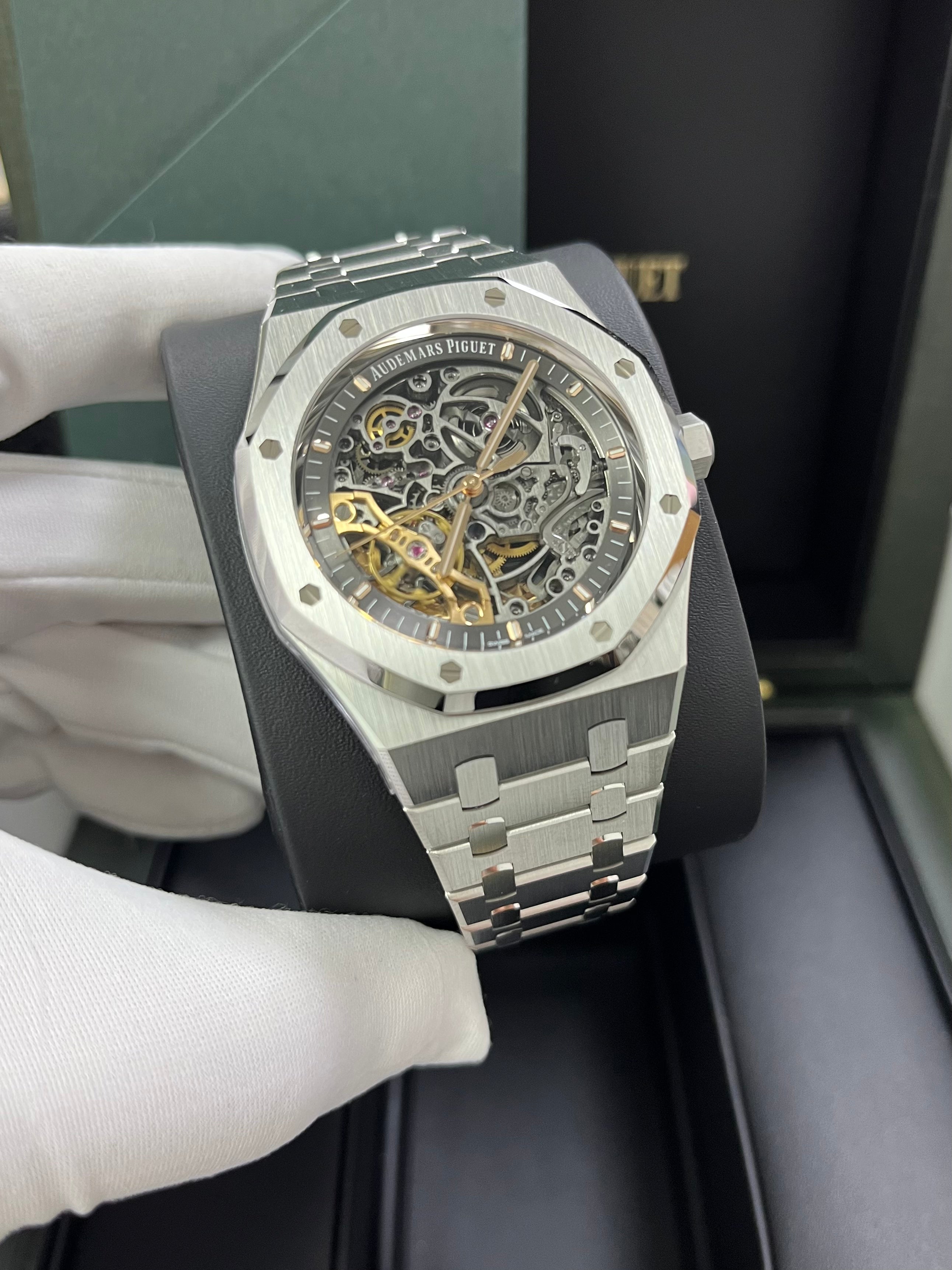 Audemars Piguet Royal Oak Double Balance Wheel Openwork/ Stainless Steel/ Skeleton Dial (Ref#15407ST.OO.1220ST.01) - Image 7