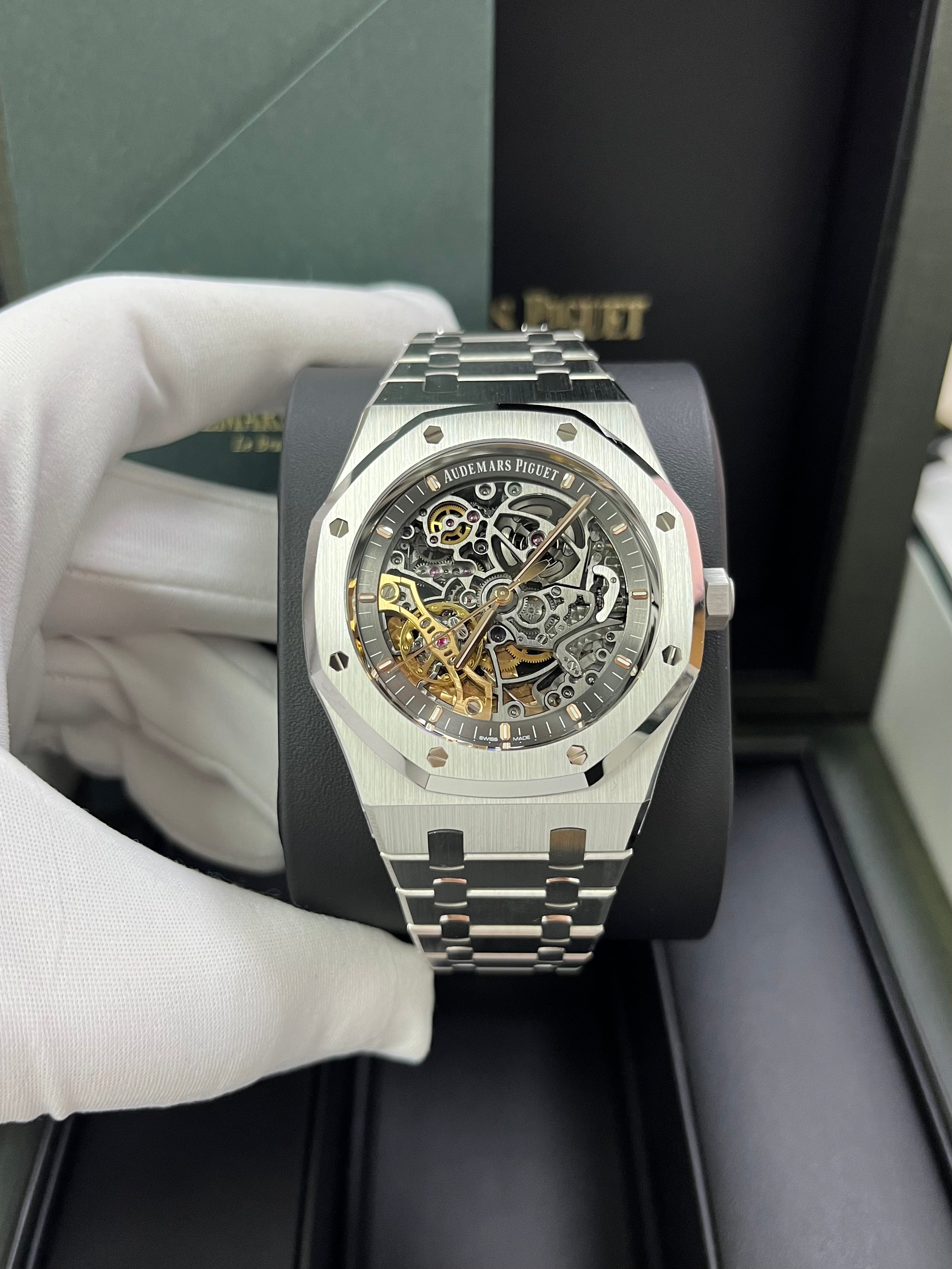 Audemars Piguet Royal Oak Double Balance Wheel Openwork/ Stainless Steel/ Skeleton Dial (Ref#15407ST.OO.1220ST.01) - Image 6