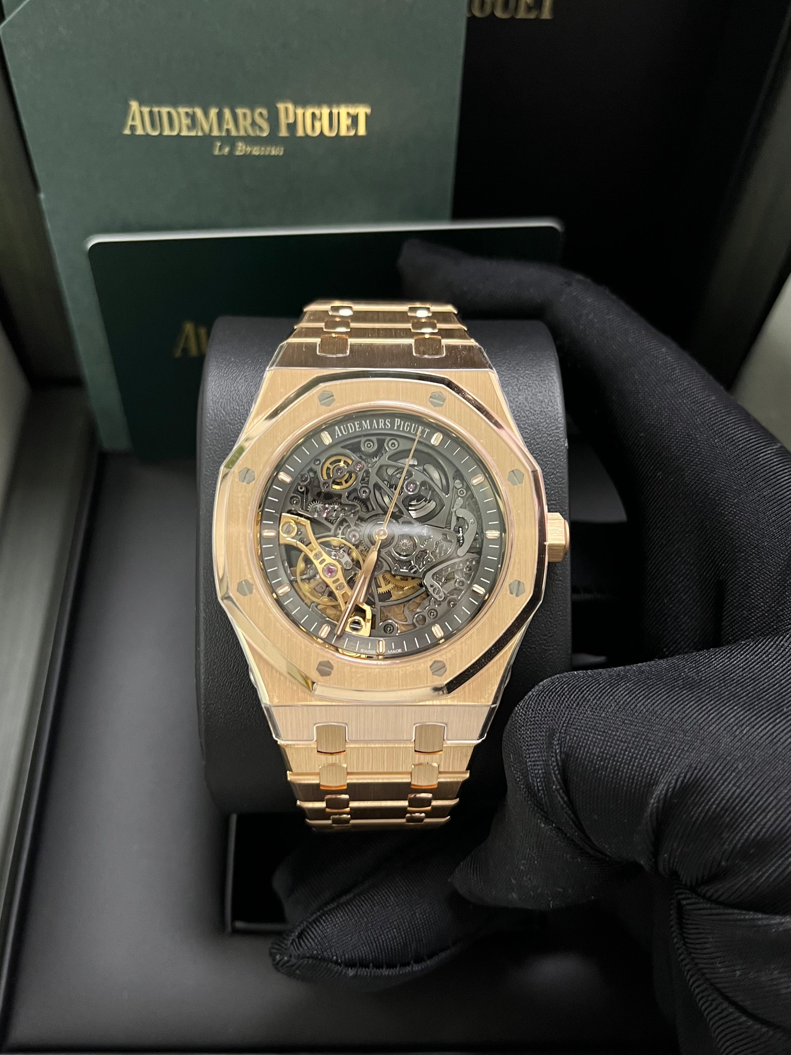 Audemars Piguet Royal Oak Rose Gold 41mm Double Balance Wheel Openwork Skeleton (Ref # 15407OR.OO.1220OR.01) - Image 12