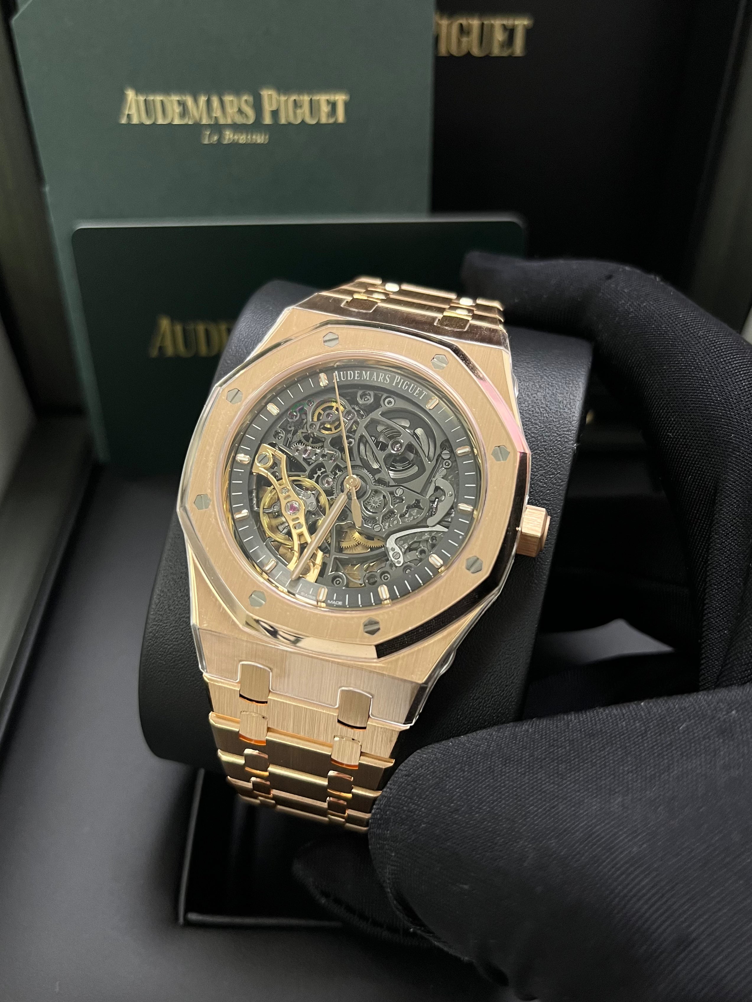 Audemars Piguet Royal Oak Rose Gold 41mm Double Balance Wheel Openwork Skeleton (Ref # 15407OR.OO.1220OR.01) - Image 11