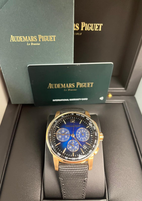 Watch Code 11.59 Selfwinding Chronograph | Audemars Piguet Pink Gold -  Black Dial - Strap Alligator