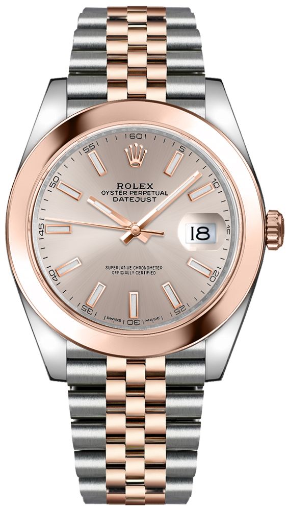 Rolex Datejust II Watch 18K Rose Gold Stainless Steel Jubilee Band Ref  126331 –