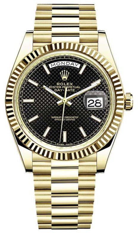 Rolex Day-Date 40 228238 Factory Black Baguette Diamond Dial