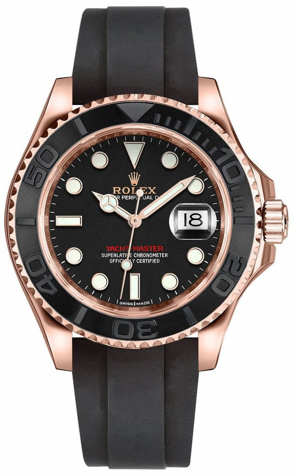 Rolex Yacht-Master 40 Rose Gold Everose 18k Black 40mm Dial