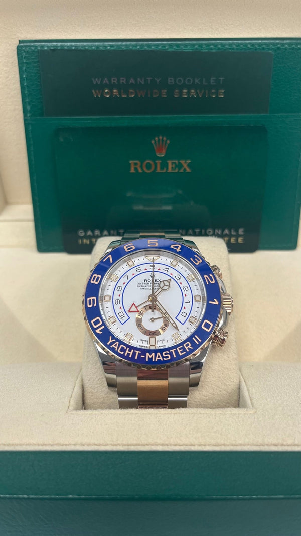 Rolex Yacht-Master II Yellow Gold - Matt White Mercedes Dial (Ref#116688)