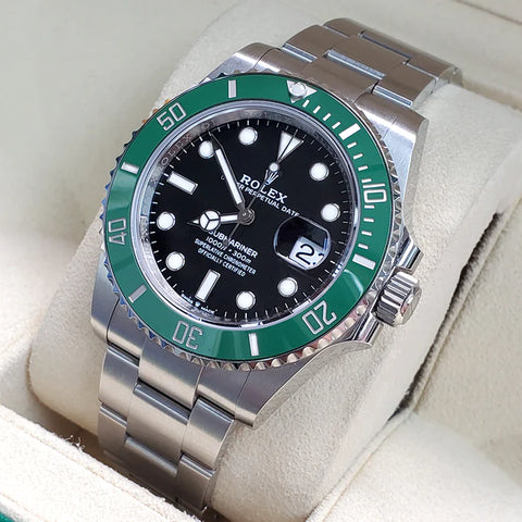 Unworn Rolex Submariner Date 41mm "Starbucks" 126610LV Green Bezel Black Dial Watch Box Papers