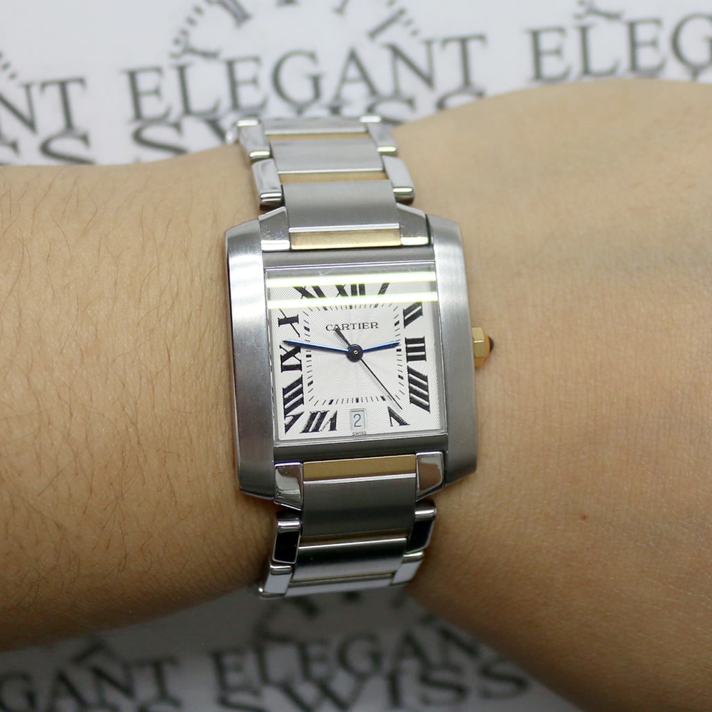 cartier tank francaise steel and gold