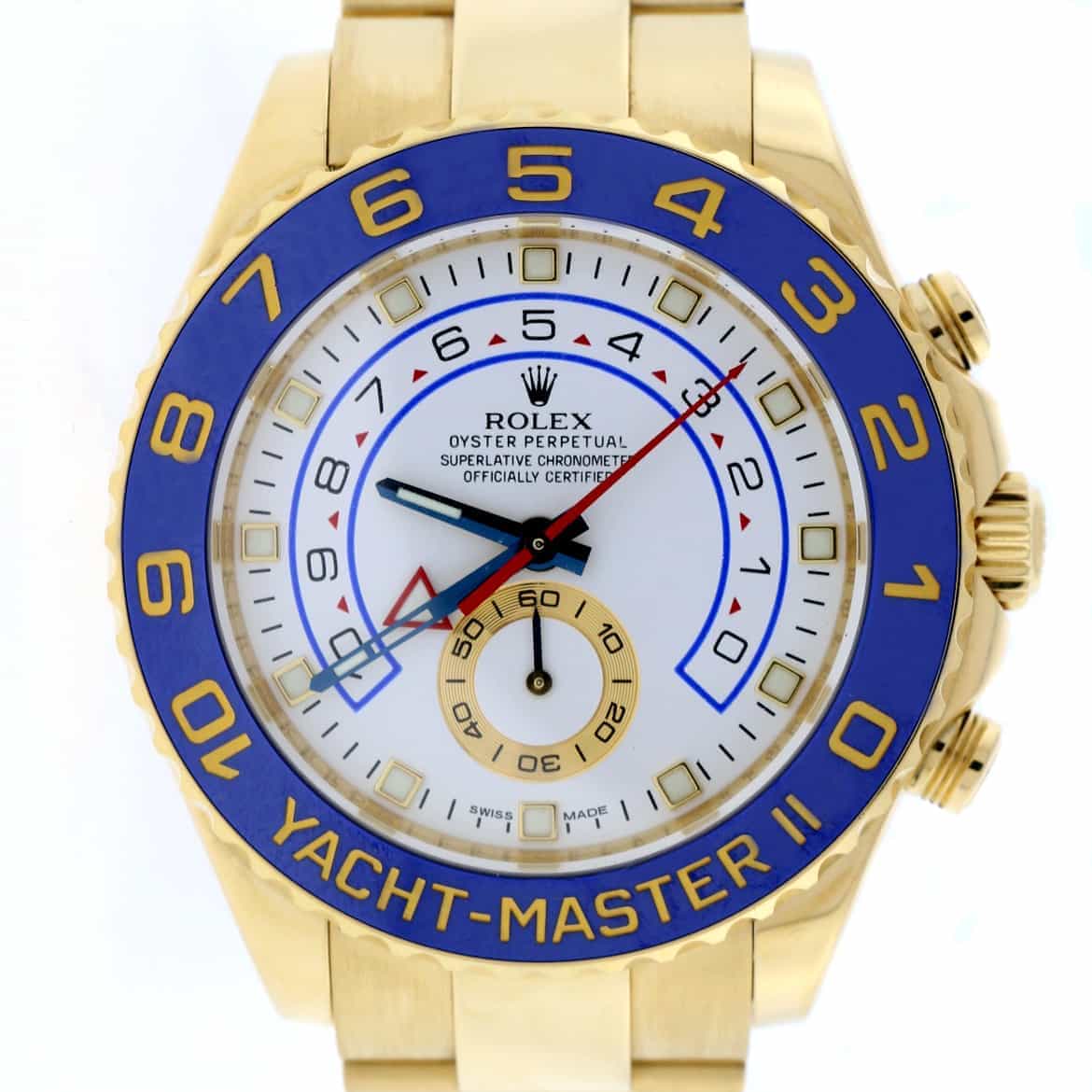 yacht master gold blue