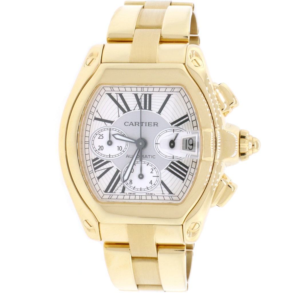 cartier roadster 18kt yellow gold chronograph xl mens watch w62021y2