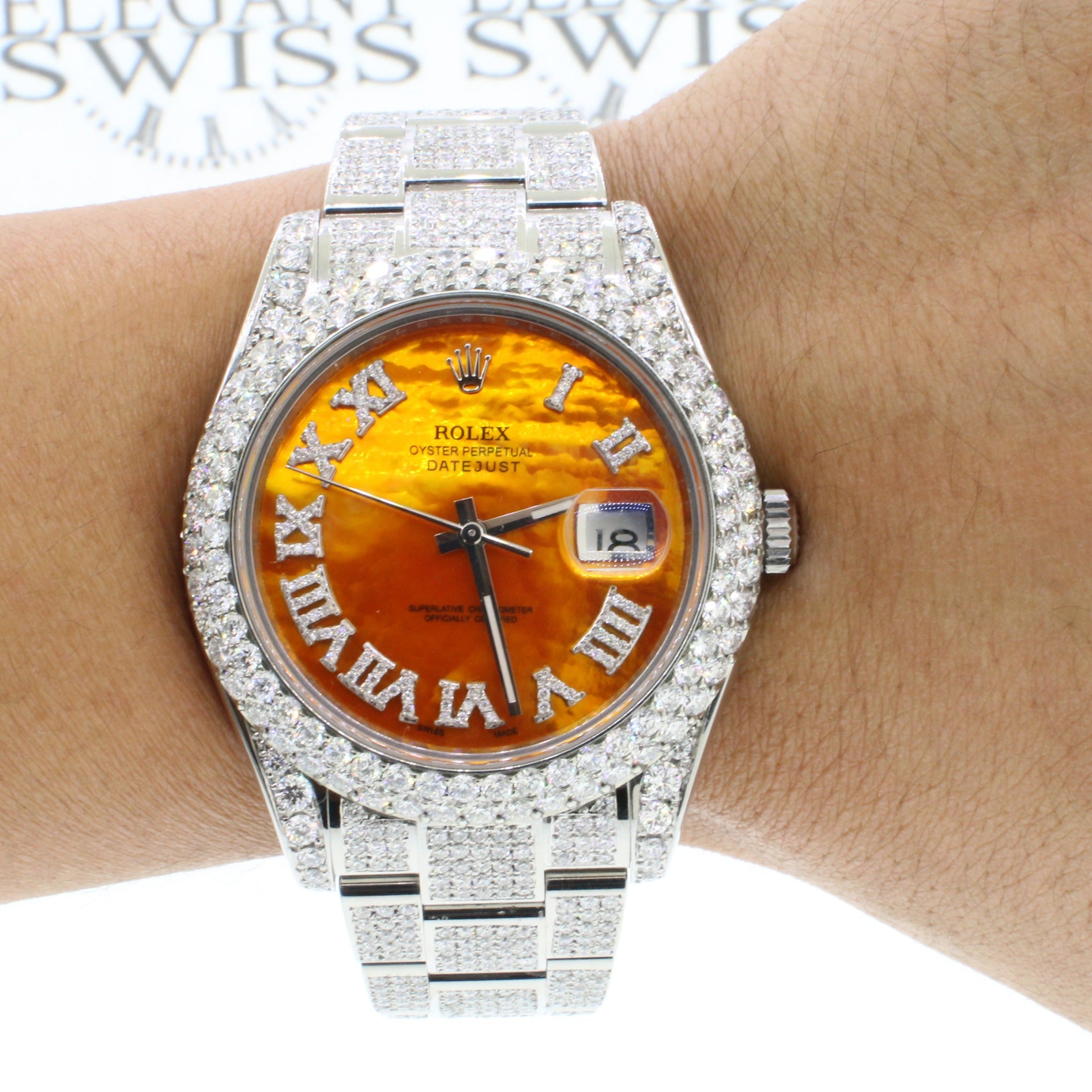 rolex datejust orange dial