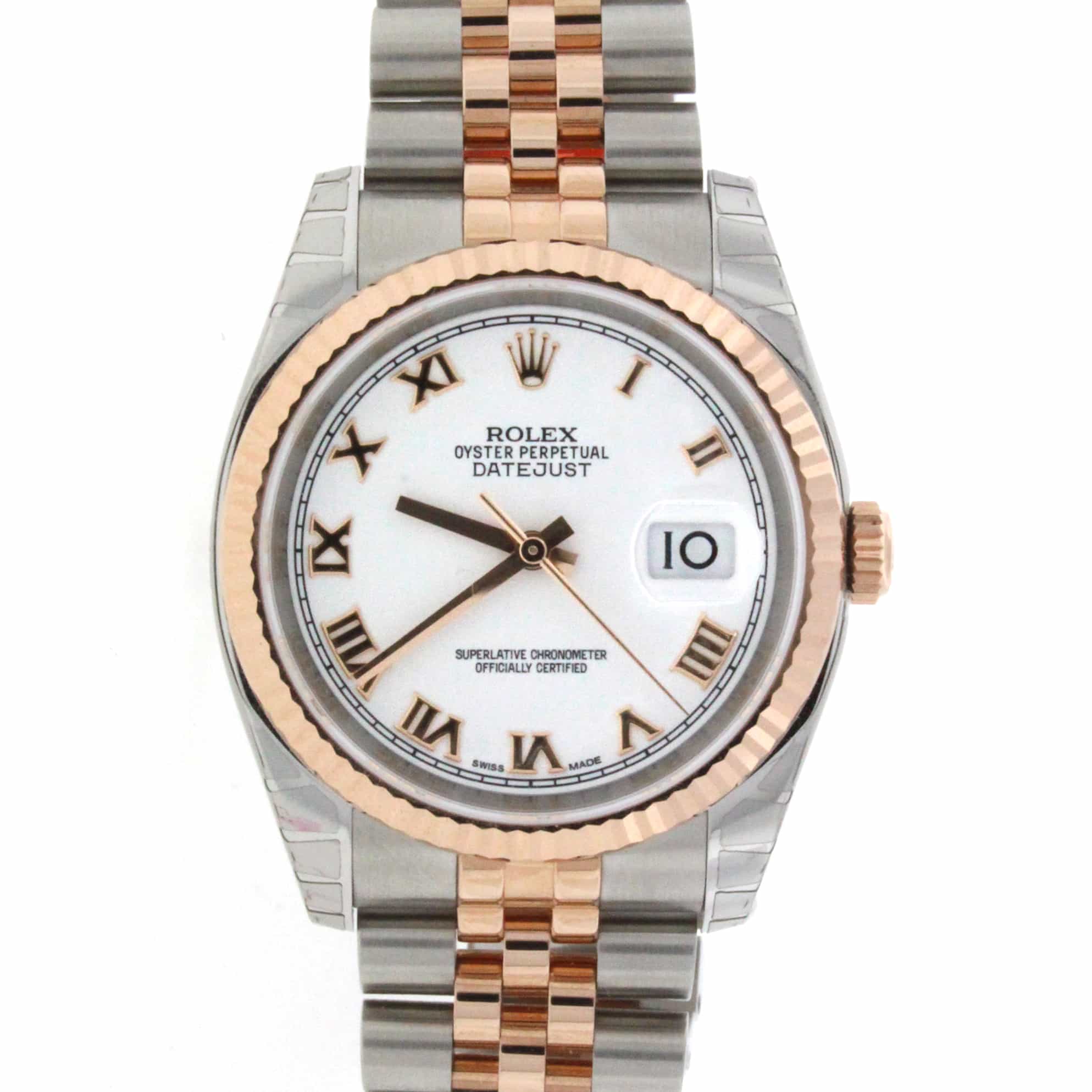 Rolex Datejust 2-Tone 18K Rose Gold/Stainless Steel 36MM Jubilee Autom ...