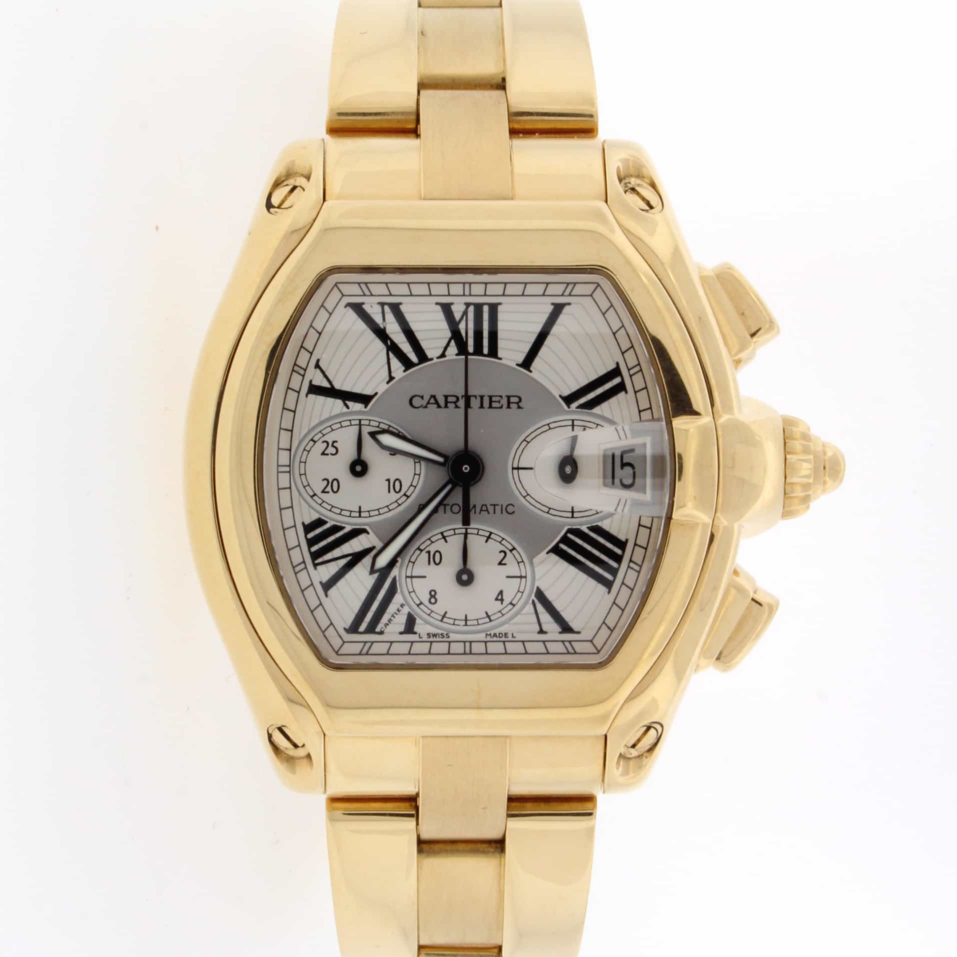 cartier roadster chronograph gold