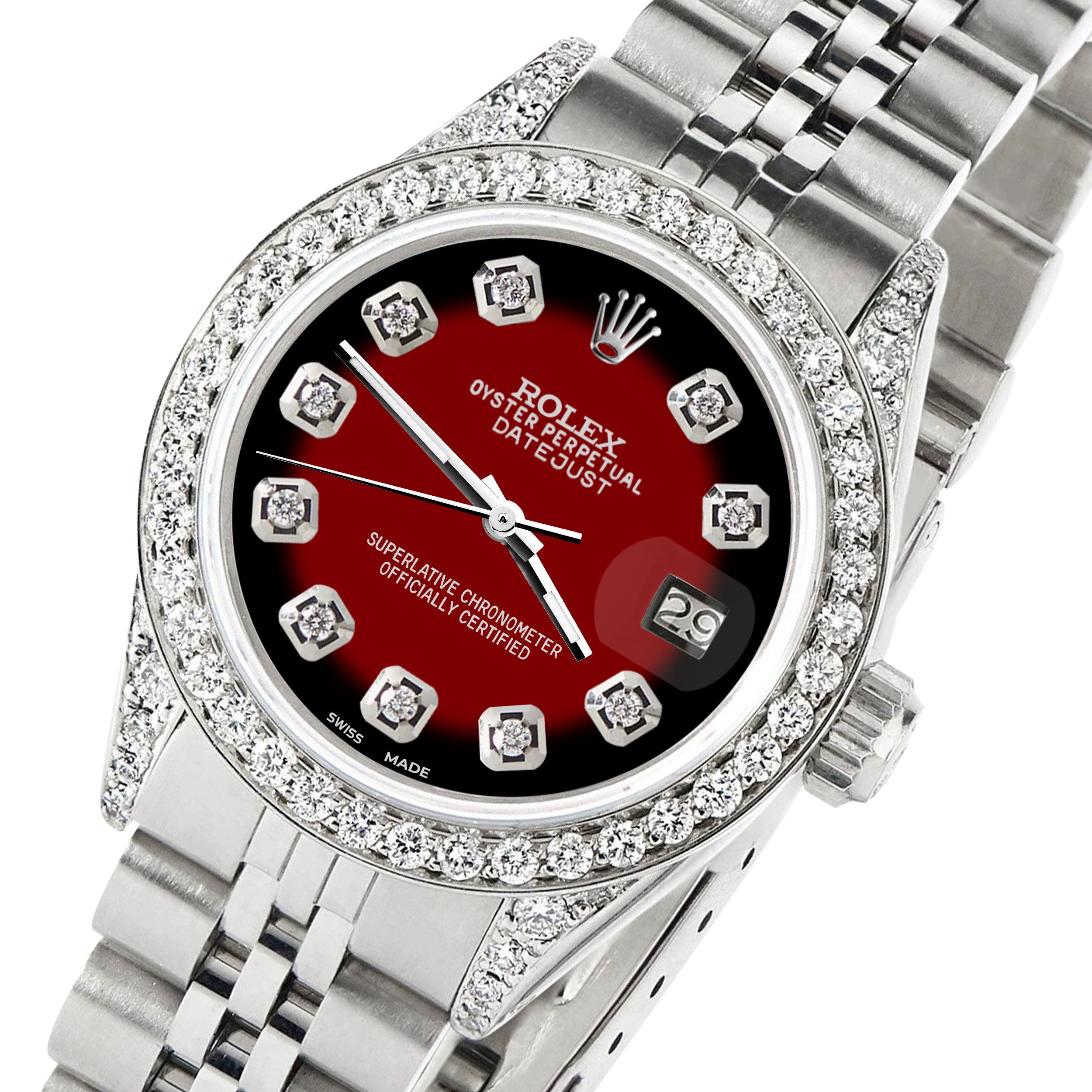 rolex diamond red