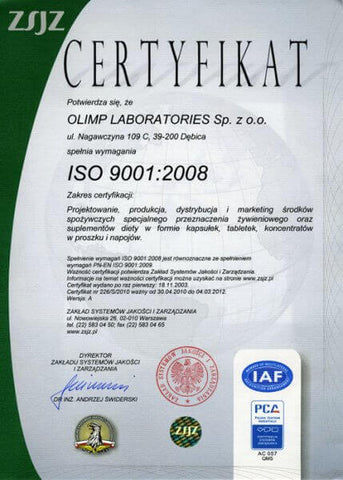 Olimp Sport certificate suplimente productie