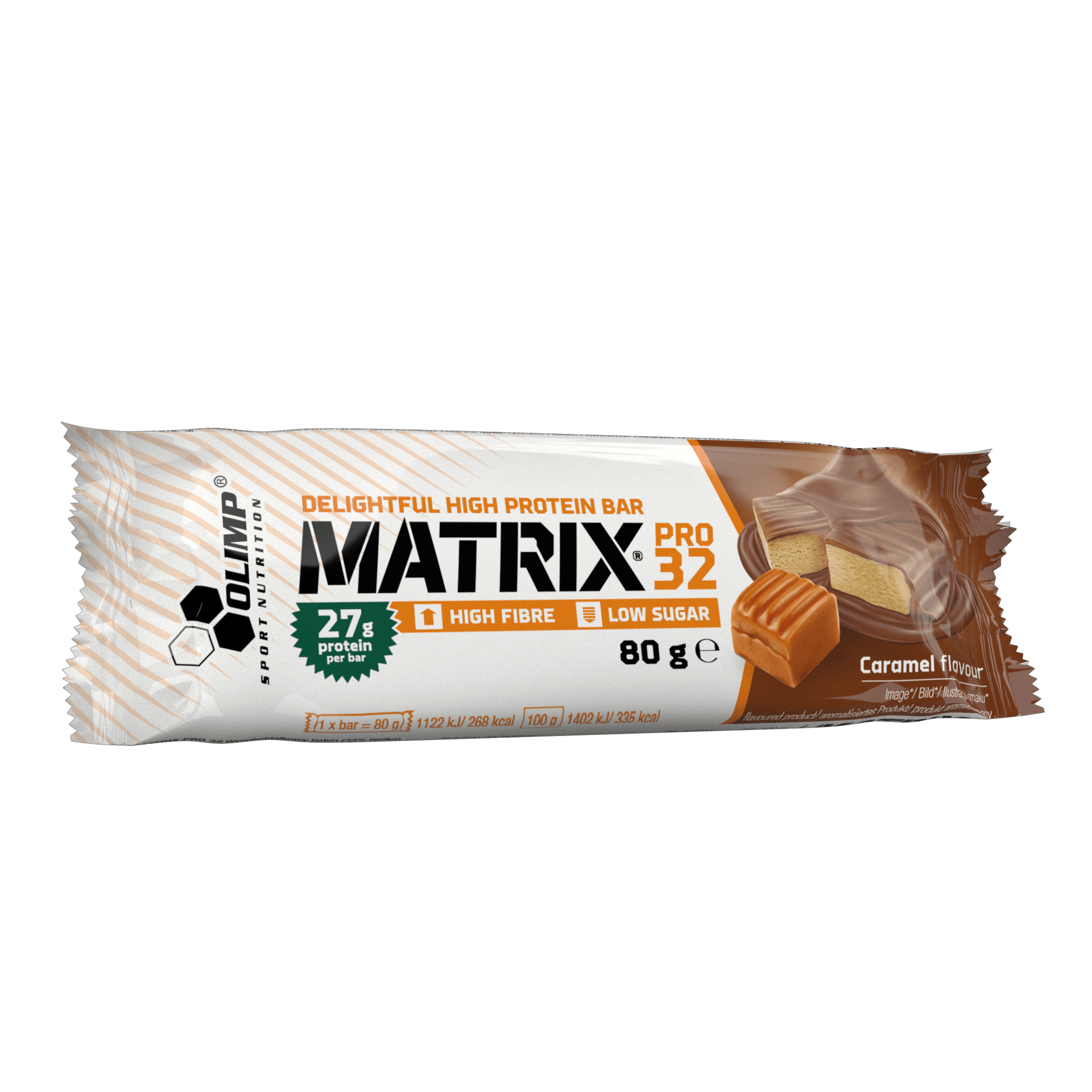 Batoane proteice | Olimp Sport Nutrition Matrix Pro 32 (27g proteine/baton), aroma caramel, 24 buc x 80g