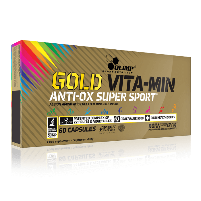 Vitamine si minerale + Antioxidanti | Vitamina C, Calciu, Vitamina B6, Zinc | Olimp Sport Nutrition | Gold VITA-MIN anti-OX | 60 caps (60 portii)