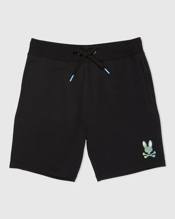 MENS OUTLINE BLACK SWEAT SHORTS | PSYCHO BUNNY