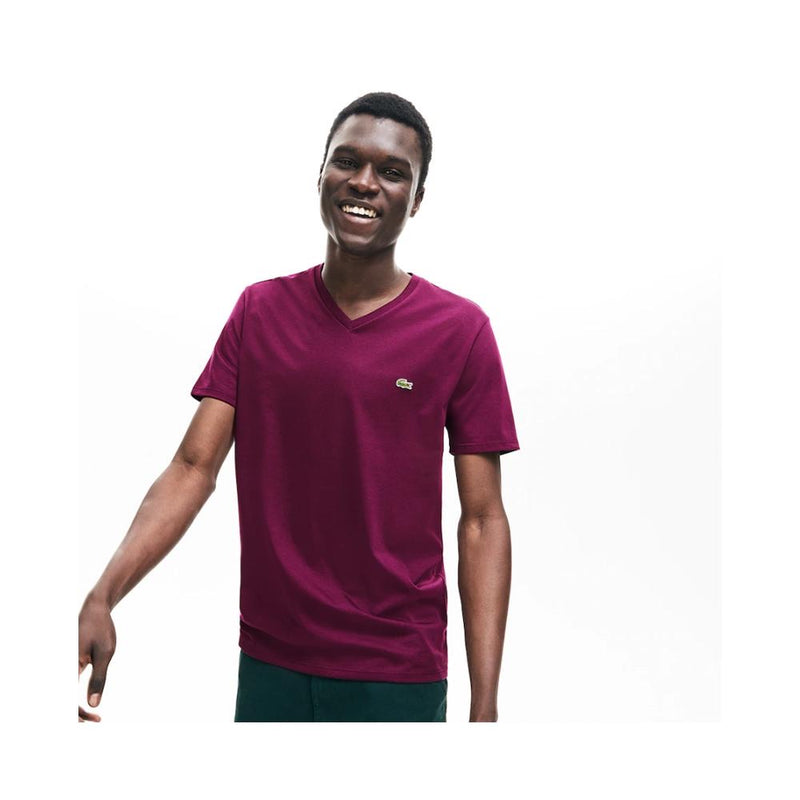 purple lacoste v neck